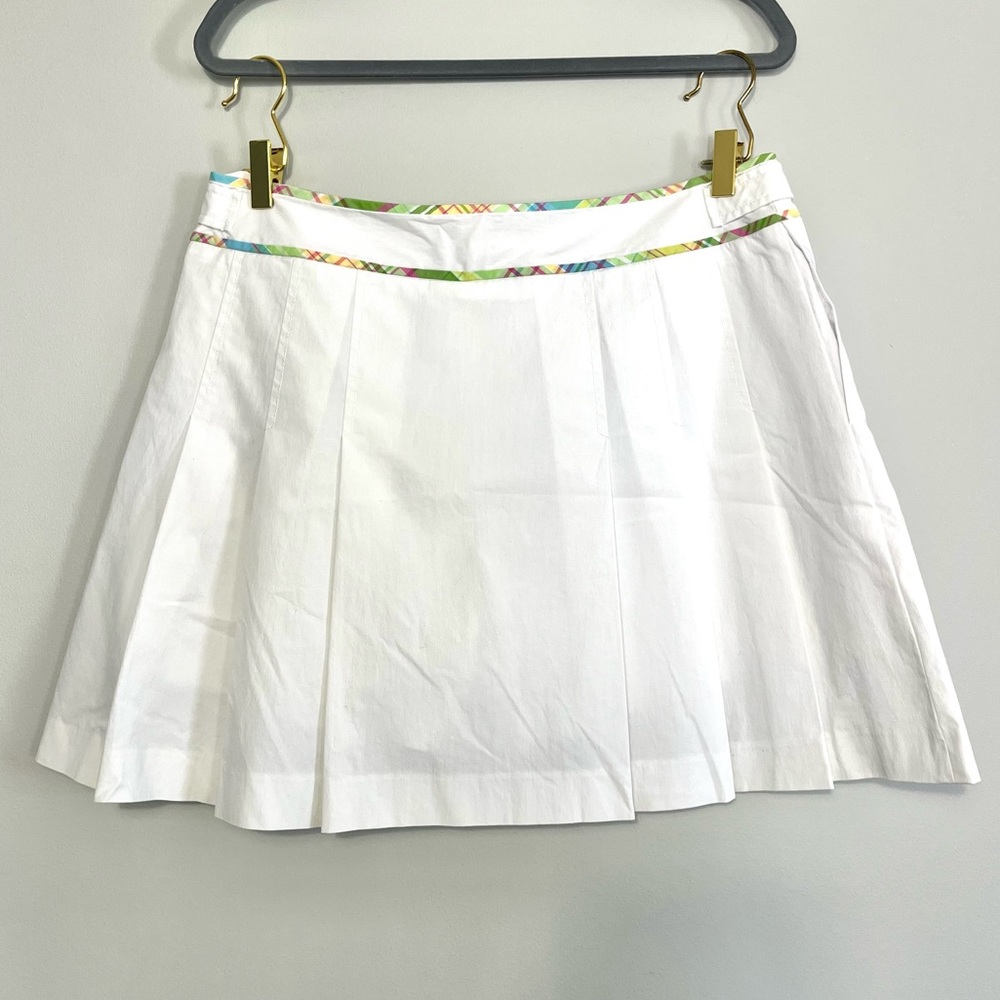 Vintage Lily Pulizter White Plaid Pleated Skort - Picture 3 of 5